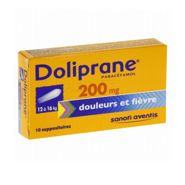 DOLIPRANE 200mg – 10 suppositoires