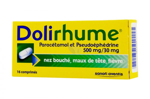 DOLIRHUME Paracetamol et Pseudoephedrine 500mg/30mg