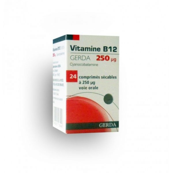 VITAMINE B12 250 microgrammes – 24 comprimés